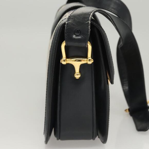 CELINE C Sulky Shoulder Bag Canvas Navy Gold - Picture 5 of 13